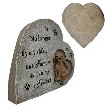Cão lápide de Resina Cão Memorial lápide em forma de Coração Cão Perda do animal De Estimação Simpatia Presente Pet Memorial de Pedra Para Jardim